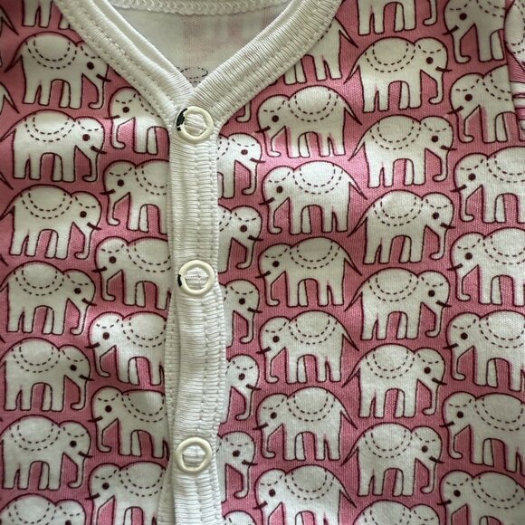Roller Rabbit Hathi Button Down Footie PJs - Picture 4 of 5